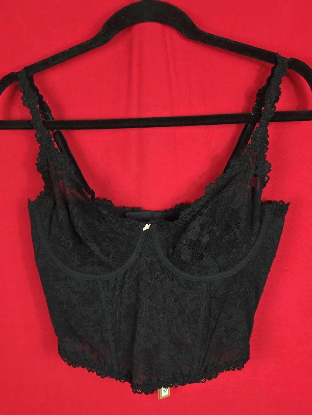 NEW SKIMS Stretch Lace Corset Black Size XL - Picture 2 of 9
